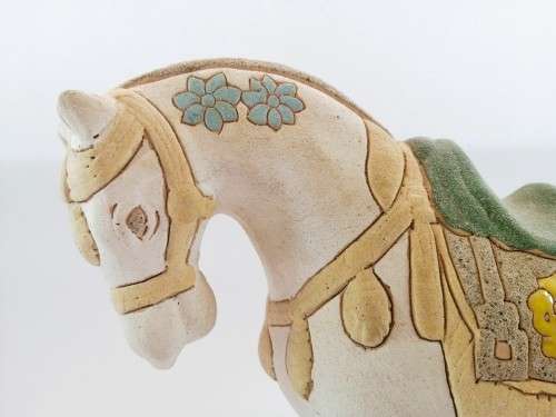 Large Porcelain Tang Dynasty Style, Porcelain War Horse