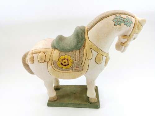 Large Porcelain Tang Dynasty Style, Porcelain War Horse