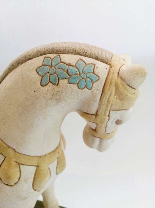 Large Porcelain Tang Dynasty Style, Porcelain War Horse