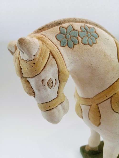 Large Porcelain Tang Dynasty Style, Porcelain War Horse
