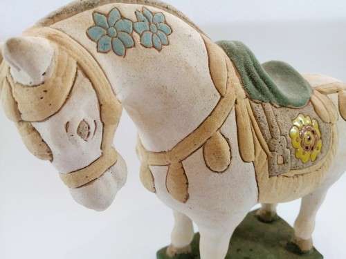 Large Porcelain Tang Dynasty Style, Porcelain War Horse