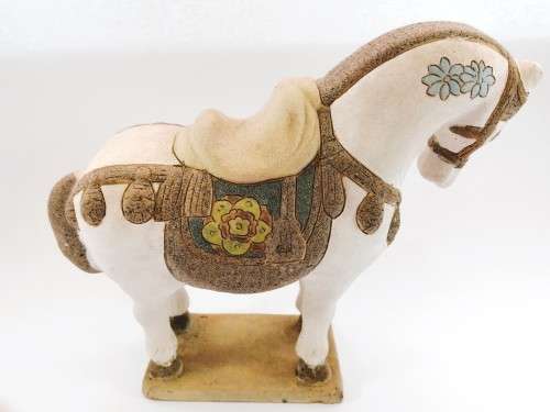 Large Porcelain Tang Dynasty Style, Porcelain War Horse