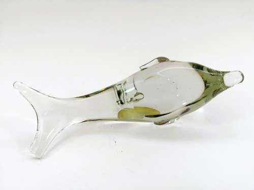 Ngwenya Recycled Glass Swaziland Handmade Dolphin Figurine - Paperweight