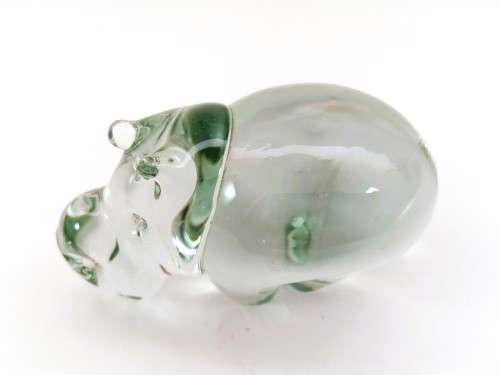 Ngwenya Recycled Glass Swaziland Handmade Hippo Figurine - Paperweight