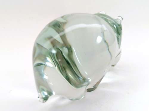 Ngwenya Recycled Glass Swaziland Handmade Hippo Figurine - Paperweight