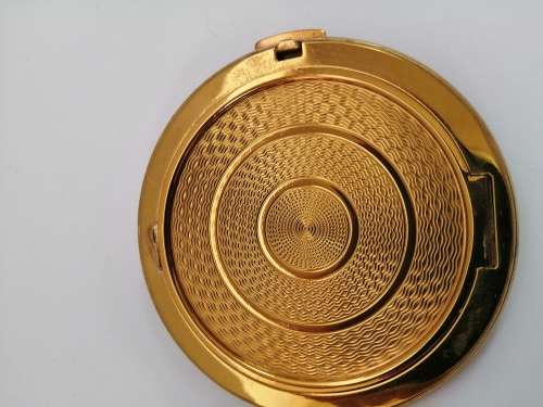 BEAUTIFUL VINTAGE 1950S ENGLISH MADE ROSE COMPACT MIRROR AND POWDER CASE
