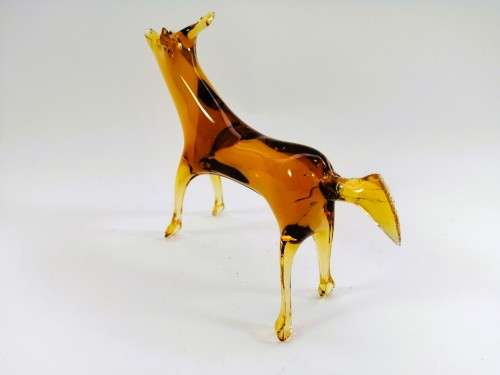 Vintage Large Murano Amber Glass Deer Figure