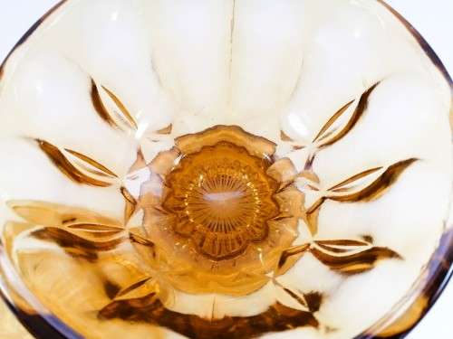 Anchor Hocking Amber Glass Lidded Candy Dish, Vintage