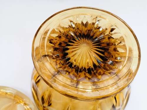Anchor Hocking Amber Glass Lidded Candy Dish, Vintage