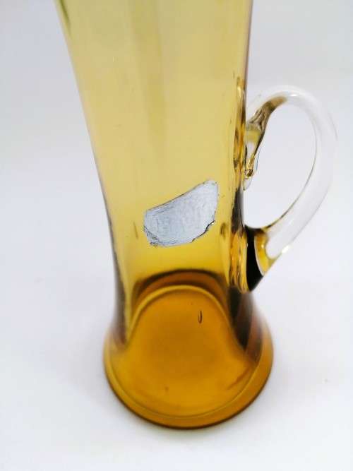 Delicate Amber Glass tall thin jug