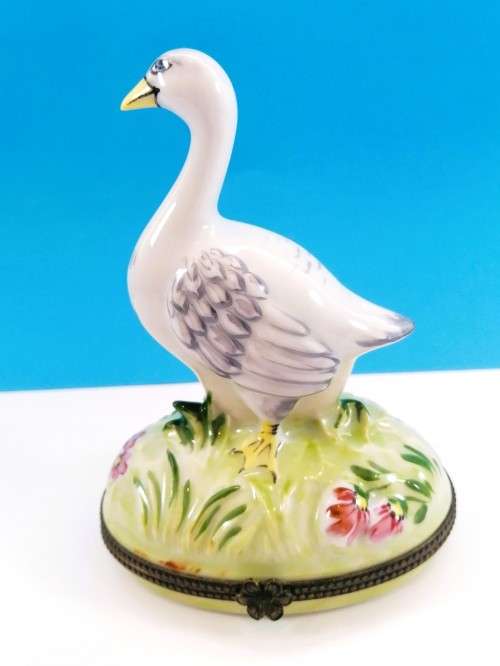 Limoges France Dubarry Large Goose Je Peint Main Marque