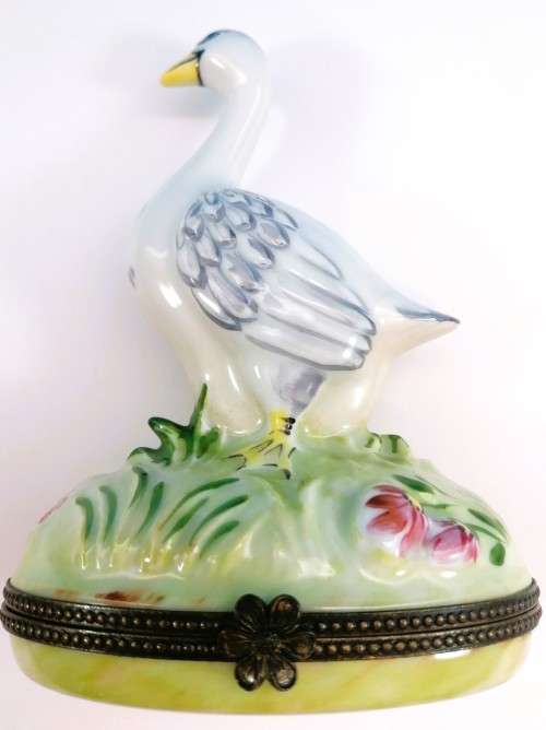 Limoges France Dubarry Large Goose Je Peint Main Marque