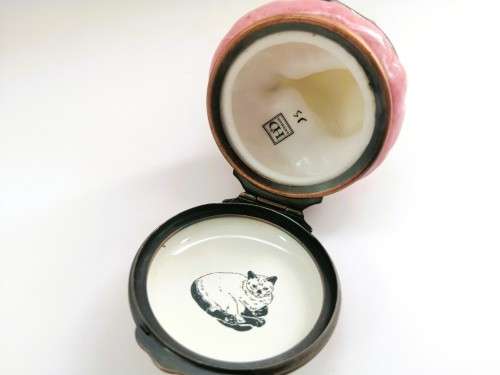 Halcyon Days HD London Hinged Trinket Box Siamese Kitten Cat