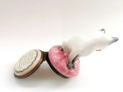 Halcyon Days HD London Hinged Trinket Box Siamese Kitten Cat