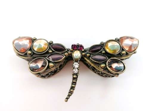 Jeweled Metal Trinket Box Butterfly