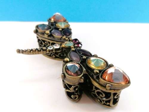 Jeweled Metal Trinket Box Butterfly