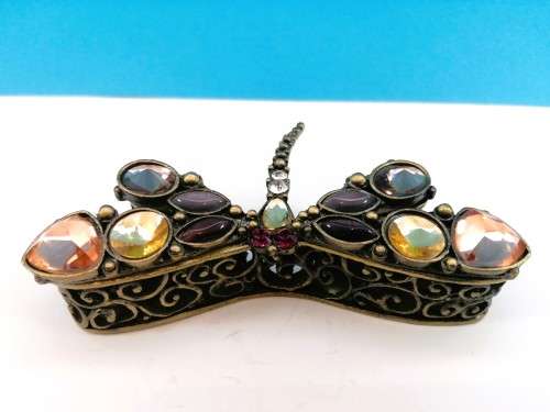 Jeweled Metal Trinket Box Butterfly