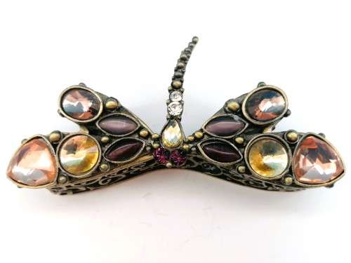Jeweled Metal Trinket Box Butterfly