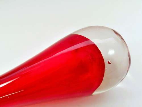 Murano Sommerso Red glass Tubular Bud Vase