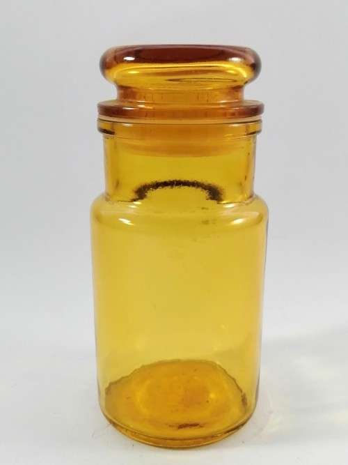 Amber Glass Storage Jar Belgian Glass Storage