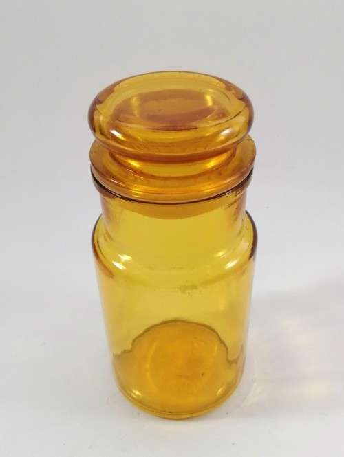 Amber Glass Storage Jar Belgian Glass Storage