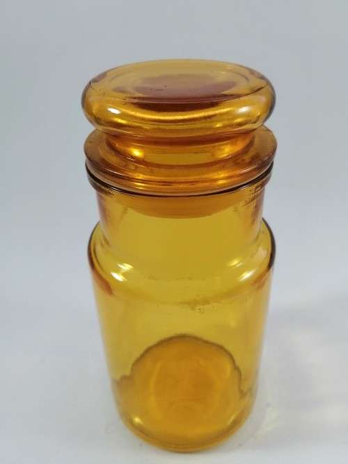 Amber Glass Storage Jar Belgian Glass Storage
