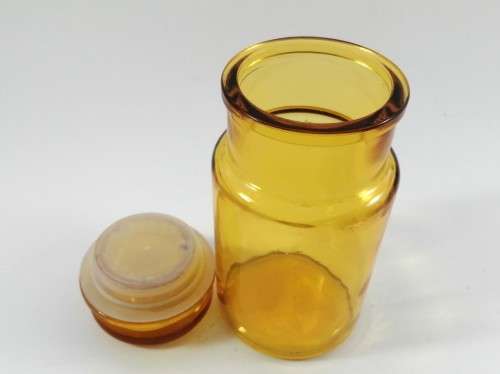 Amber Glass Storage Jar Belgian Glass Storage