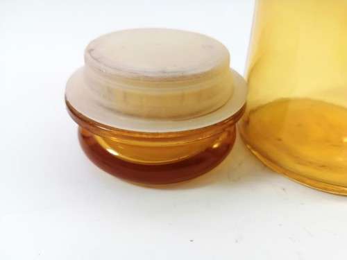 Amber Glass Storage Jar Belgian Glass Storage