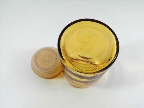 Amber Glass Storage Jar Belgian Glass Storage