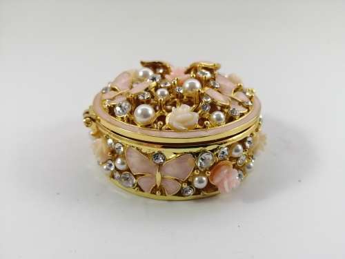 Beautiful Jeweled and enameled Trinket Box