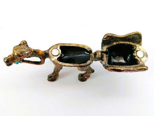 Highly Decorative Enameled Metal Hinged Camel Trinket Box