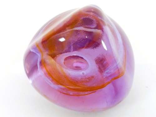 Stunning Vibrant Pink orange Caithness Pebble glass paperweight