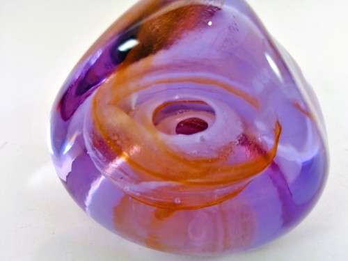 Stunning Vibrant Pink orange Caithness Pebble glass paperweight