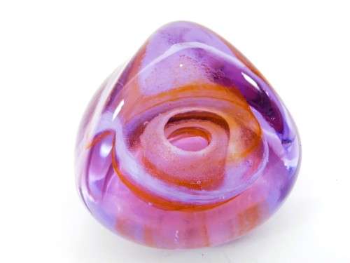 Stunning Vibrant Pink orange Caithness Pebble glass paperweight