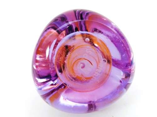 Stunning Vibrant Pink orange Caithness Pebble glass paperweight