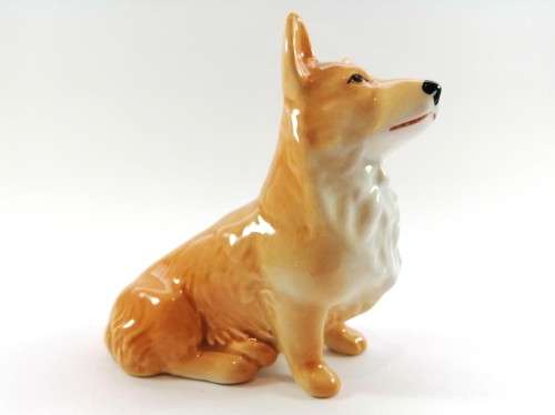 Vintage ceramic Figurine Sylvac Dog Corgi 3128 Collectable England