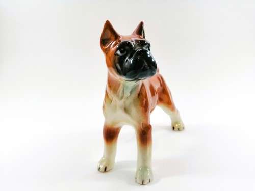 Vintage Quality Boxer Dog Ceramic Ornament Figurine