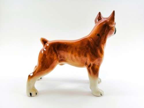 Vintage Quality Boxer Dog Ceramic Ornament Figurine