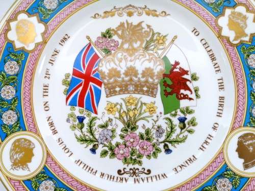 Gold Trim Decorative Caverswall Ltd Plate Bone China Princess Diana and Charles Wedding
