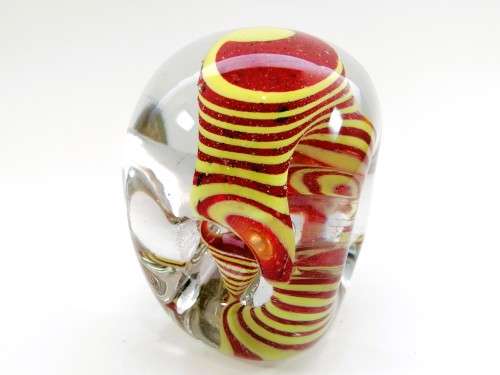 Magnificent Glass Yellow and Red Large Paperweight