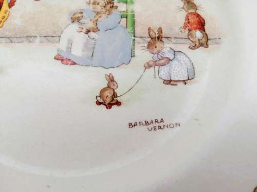 Royal Doulton BUNNYKINS 1937 - 1953  Plate signed