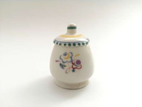 Poole Pottery Hand Painted Lidded pot 1940`s