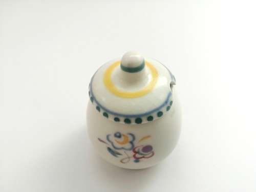 Poole Pottery Hand Painted Lidded pot 1940`s