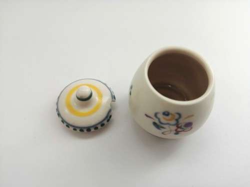 Poole Pottery Hand Painted Lidded pot 1940`s