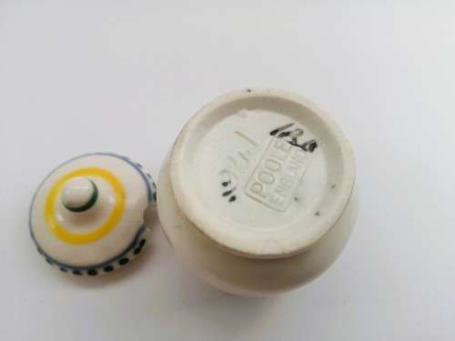 Poole Pottery Hand Painted Lidded pot 1940`s