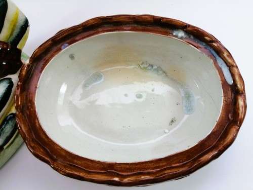 Marvelous Rare Large Figural English Staffordshire Porcelain Laying Hen Chicken on Nest Tureen