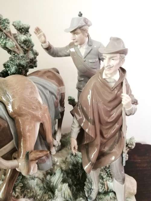 HUGE Magnificent LLADRO FIGURE GROUP, SUCCESSFUL HUNT, BIG GAME