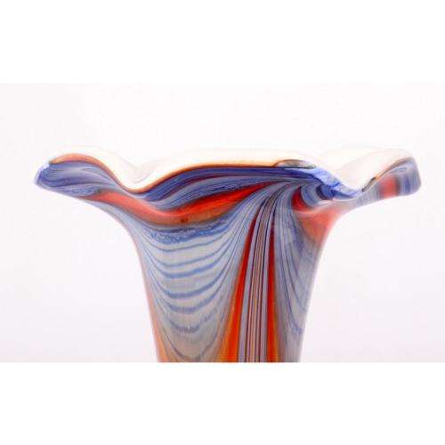 Magnificent 82cm Two tall Murano-style art glass waterfall coloured vases
