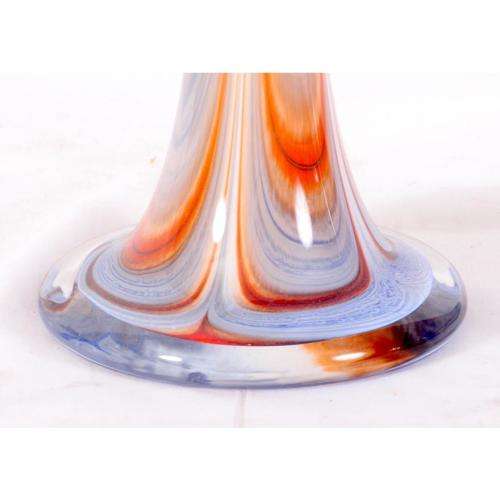Magnificent 82cm Two tall Murano-style art glass waterfall coloured vases