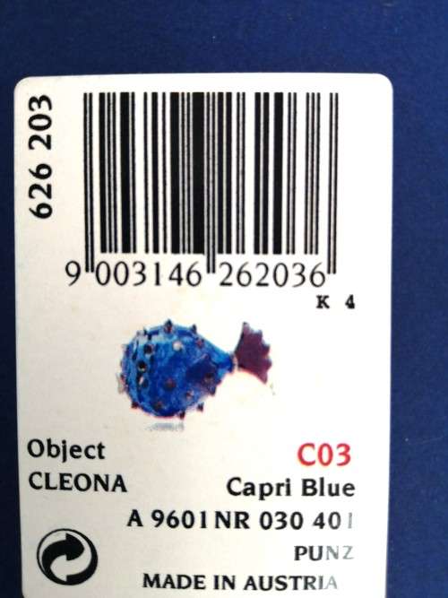 Swarovski Crystal Paradise Fish  Cleona Capri Blue
